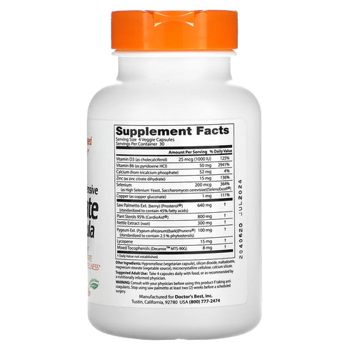 Image of Comprehensive Prostate Formula 120caps supplement facts